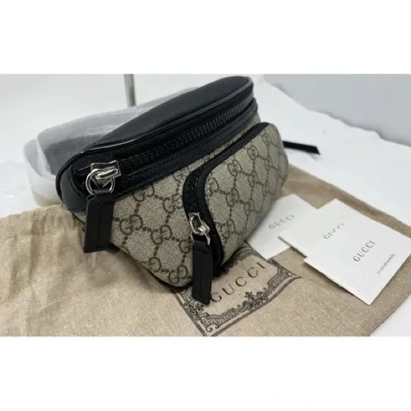 Gucci GG supreme monogram Canvas front pocket Fanny pack shoulder Belt bag - Picture 4 of 7